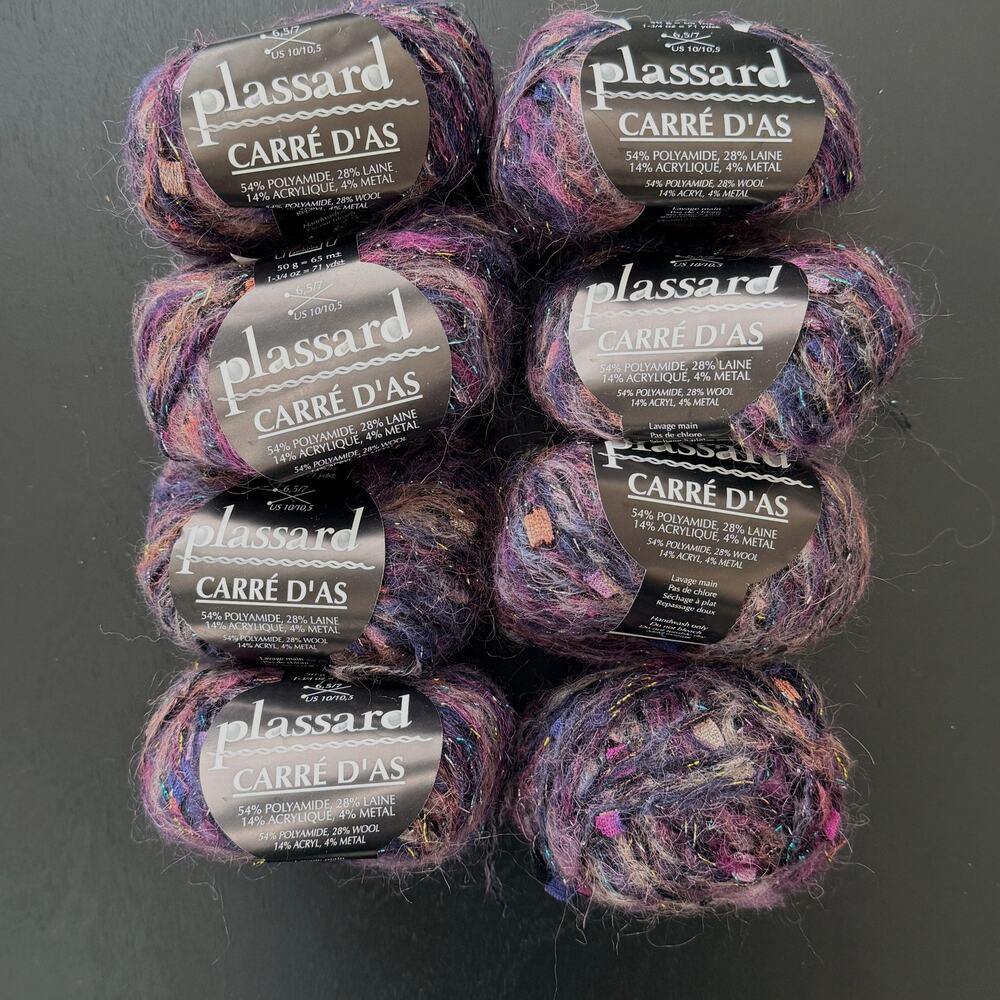 Plassard Carre D'As Yarn Color 337 Bain 846 Lot of 8 Novelty Metallic